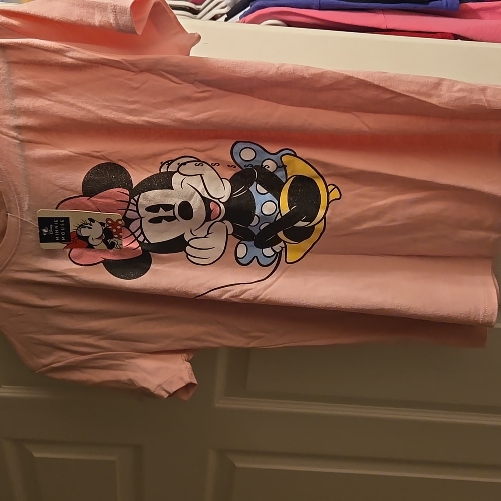 Disney Pink Nectar Minnie Mouse Short Sleeve Tee Size Small Nwt